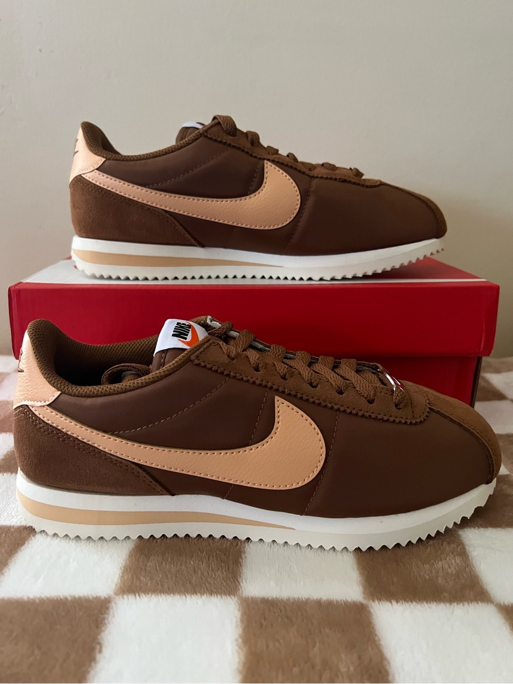 Nike Cortez Textile Sneakers Light British Tan DZ2795 202 Women's Size 7 BNIB